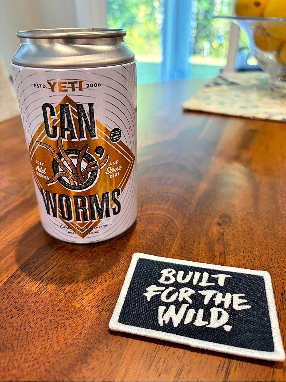 YETI Bundle Can O' Worms 12 oz Stash Can in White & Orange/Velcro Patch